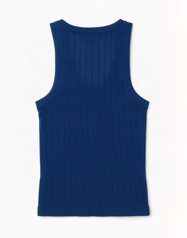 Top damski z kamizelką Zara UK 4 XS, niebieska, nakrapiana wiskoza