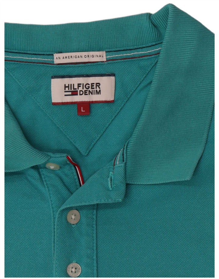 Męska koszulka polo Tommy Hilfiger, duża, turkusowa