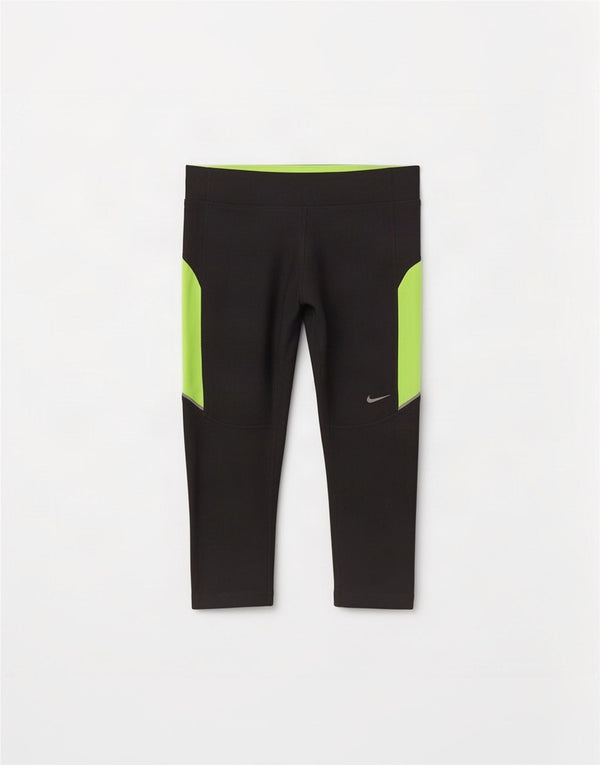 Damskie legginsy Nike Dri Fit Capri UK 10, małe, szare, z blokami kolorów, poliestrowe
