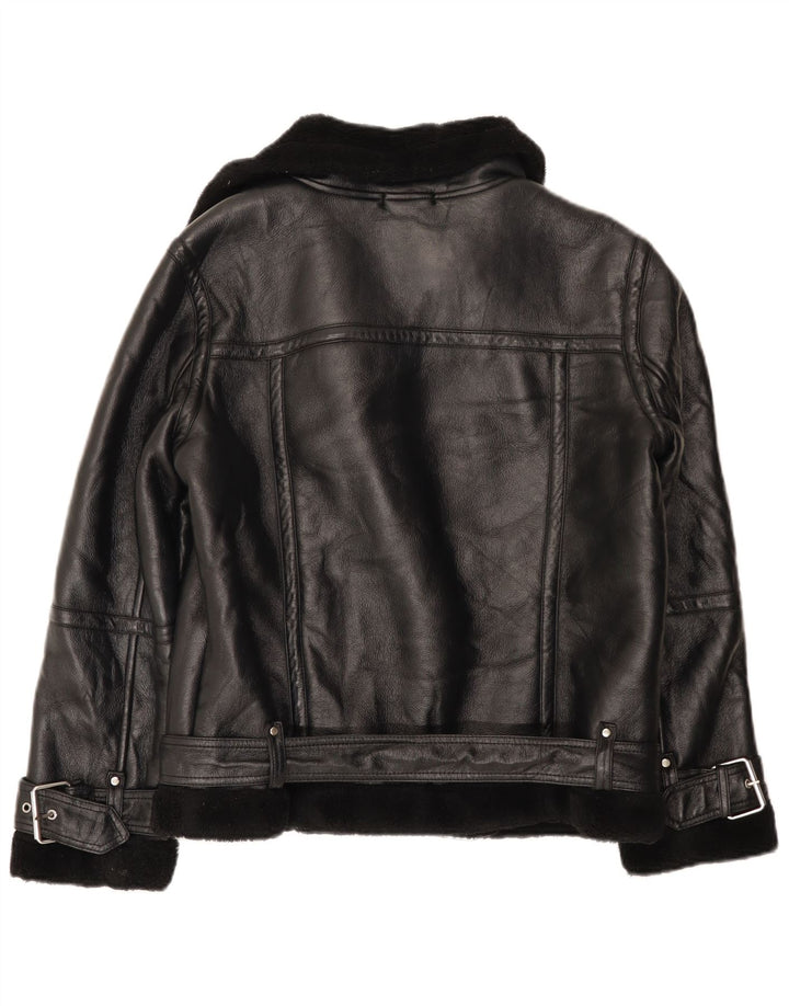 Damska kurtka motocyklowa Oversize Sherpa Topshop UK 10, mała, czarna, z poliuretanu