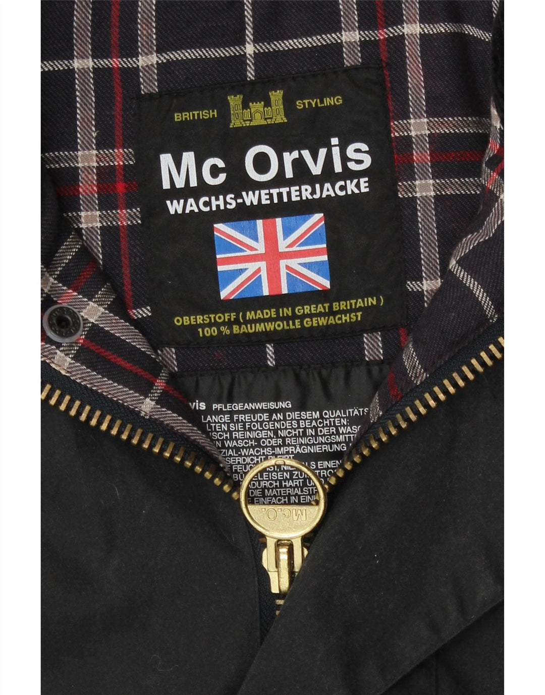 Męska kurtka z woskowanej bawełny MC Orvis UK 42 XL, czarna bawełna