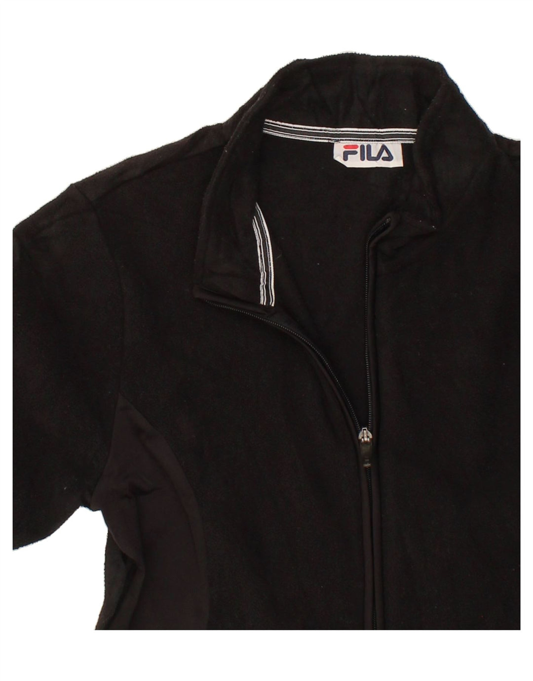 FILA Womens Fleece Jacket UK 14 Medium Black Vintage Fila and Second-Hand Fila from Messina Hembry 