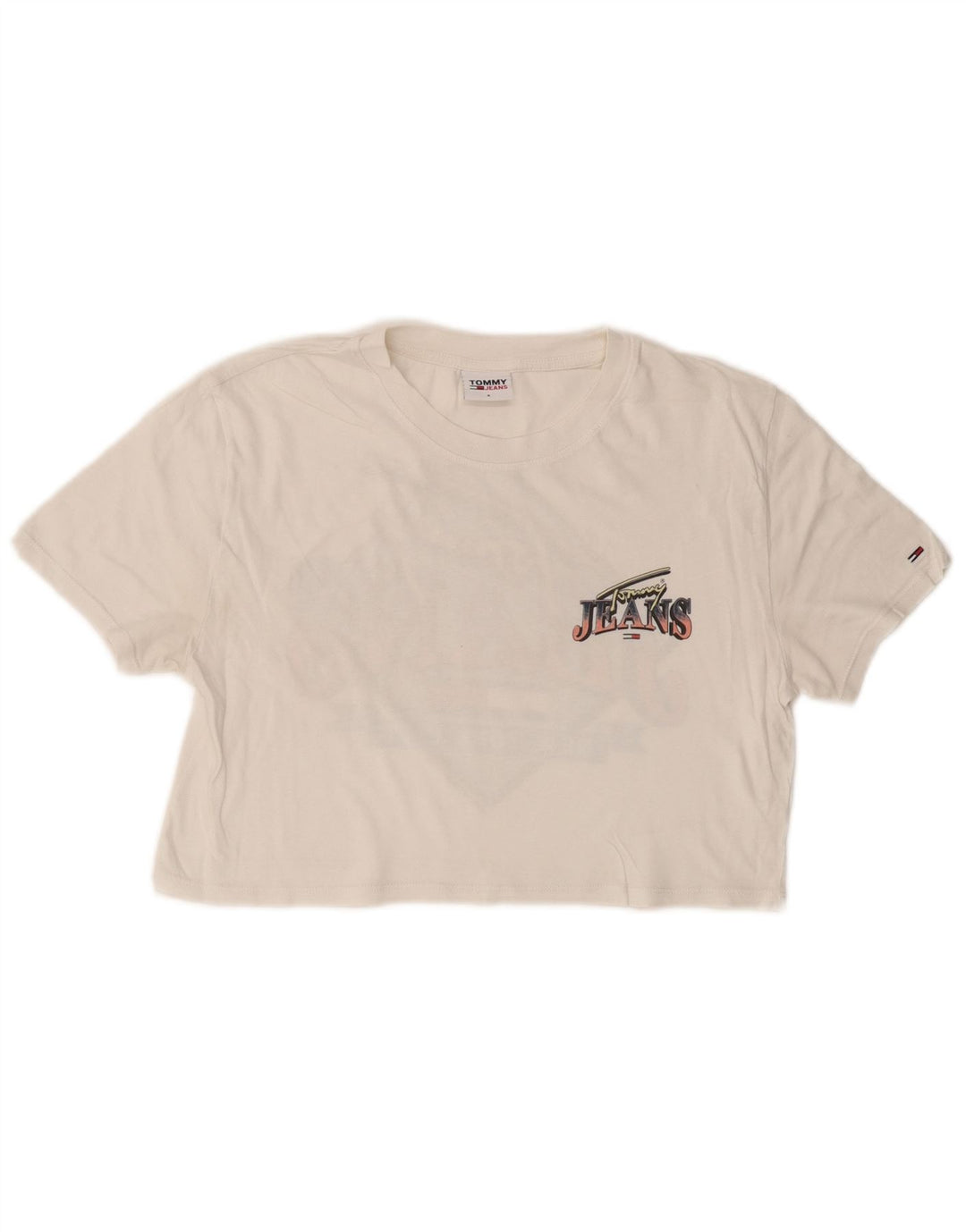 Damska koszulka TOMMY HILFIGER Crop Graphic Top UK 10 Small White
