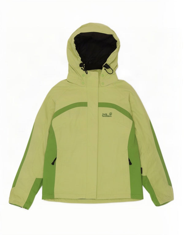 Damska kurtka wiatrówka z kapturem Jack Wolfskin UK 14/16, duża zielona