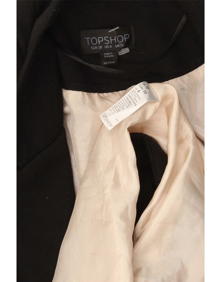 Damska otwarta marynarka Topshop UK 10, mała, czarna, poliester