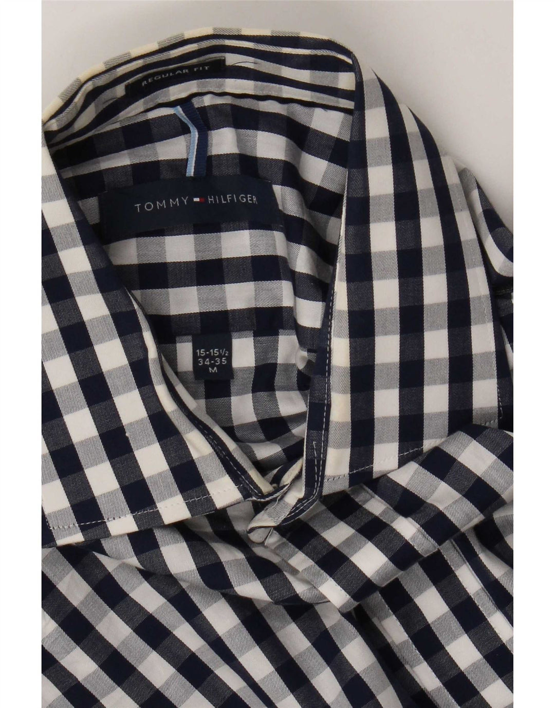 Koszula męska Tommy Hilfiger o regularnym kroju, rozmiar 15 1/2, średni granatowy materiał w kratkę