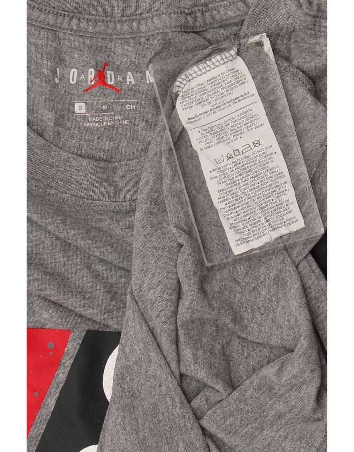 Męski T-shirt z grafiką Jordan, mały, szary, bawełniany