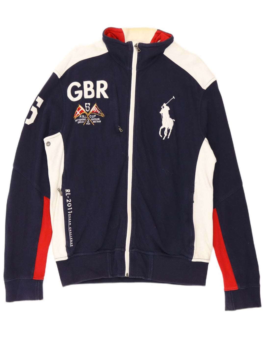 Męska kurtka dresowa Polo Ralph Lauren, średnia granatowa, blok kolorów