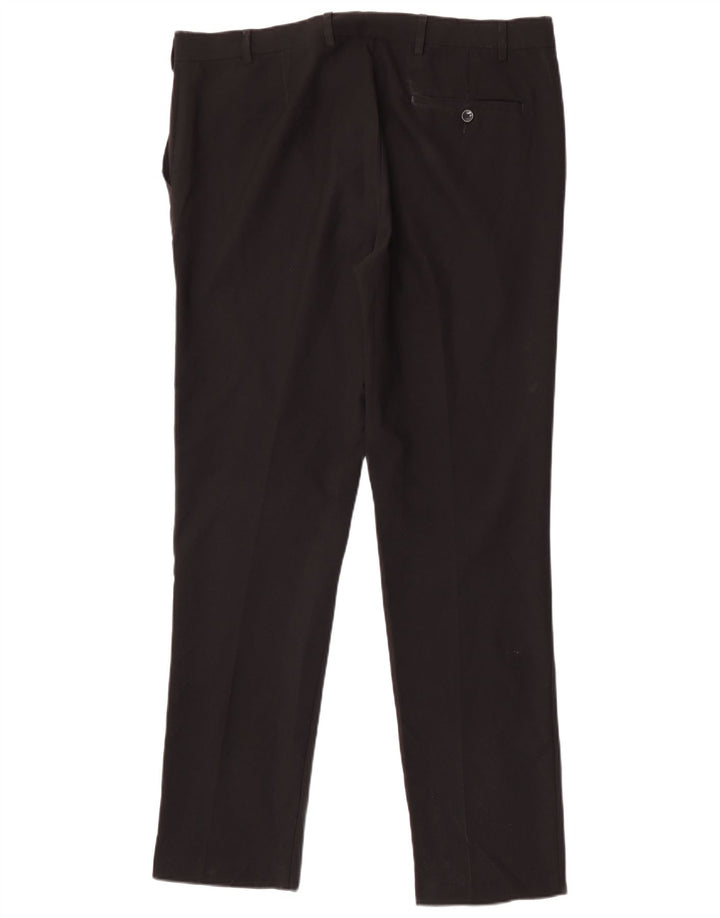 Męskie spodnie typu slim chino Marks & Spencer W38 L33, czarny poliester