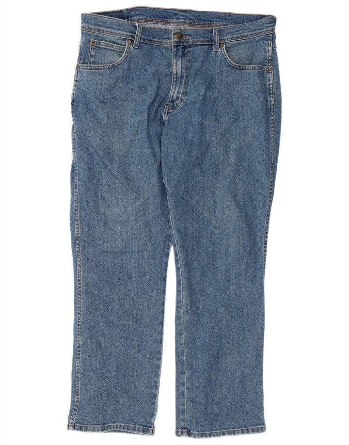 Męskie jeansy Wrangler o prostym kroju W36 L30, niebieskie, bawełniane
