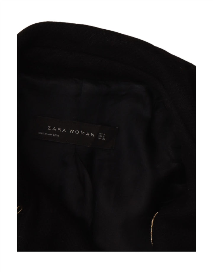 ZARA Womens Double Breasted Coat UK 10 Small Black Vintage Zara and Second-Hand Zara from Messina Hembry 