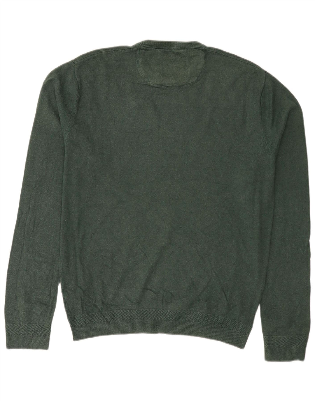 JACK WILLS Męski sweter z okrągłym dekoltem, duży, zielony, bawełniany