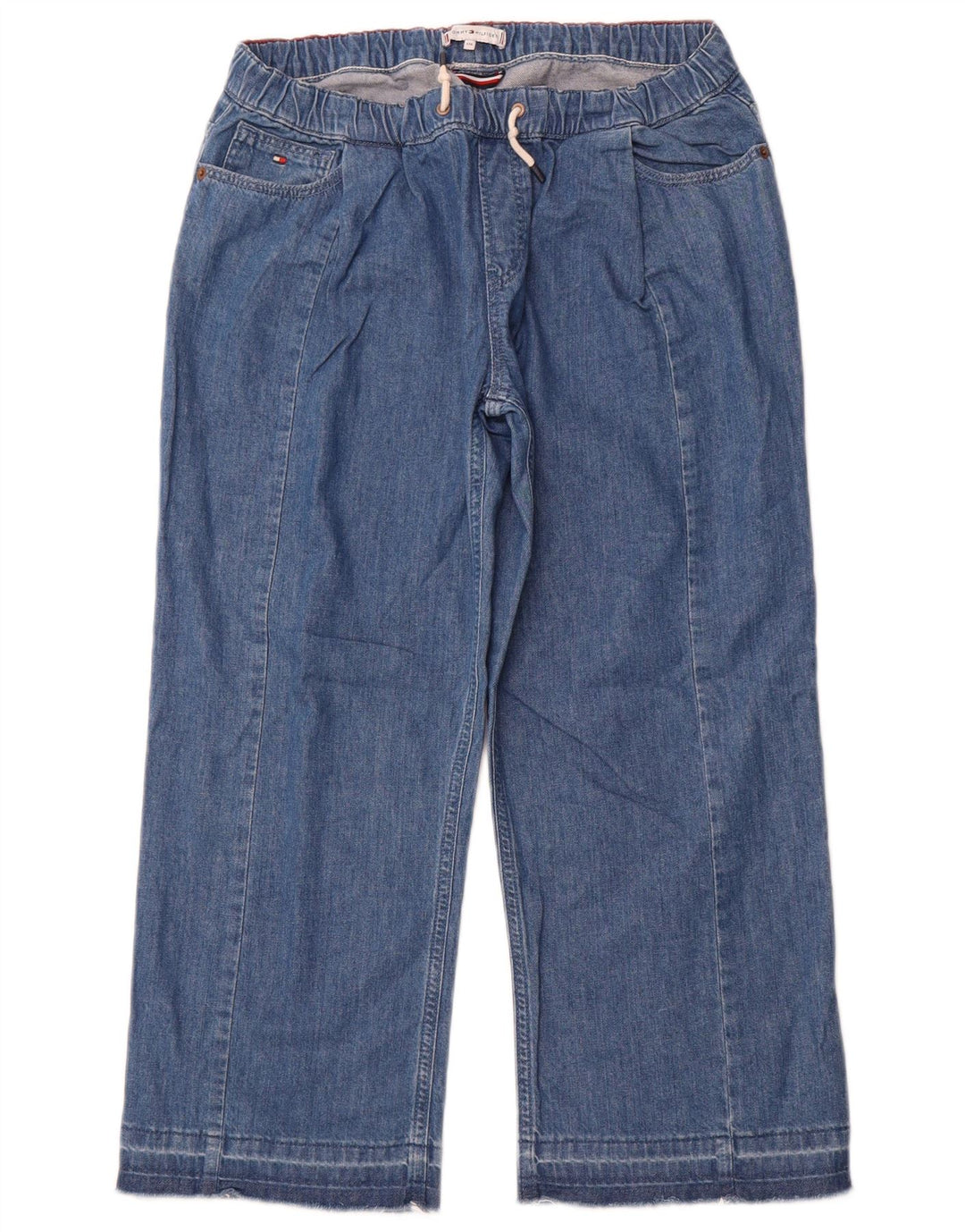 TOMMY HILFIGER Dżinsy Capri Dziewczęce Szerokie Nogawki 15-16 Lat W28 L23 Niebieskie Bawełniane