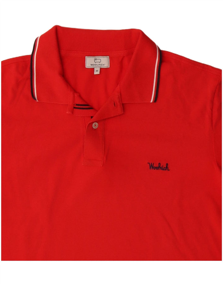 Męska koszulka polo WOOLRICH, średnia czerwona, bawełniana