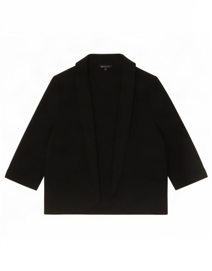 Marks & Spencer Damski sweter rozpinany z rękawem 3/4, UK 16, duży, czarny