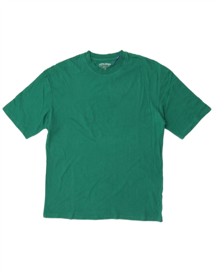 T-shirt męski Jack & Jones o regularnym kroju, średniej wielkości, zielony, bawełniany