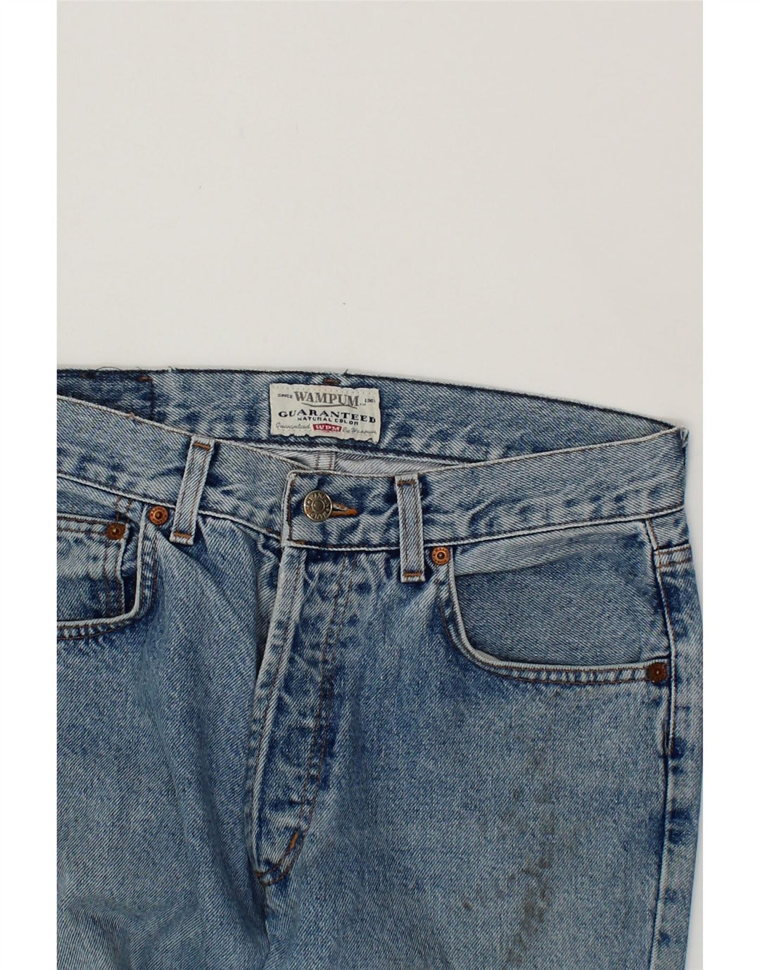 WAMPUM Mens Straight Jeans W34 L34 Blue Cotton Vintage Wampum and Second-Hand Wampum from Messina Hembry 