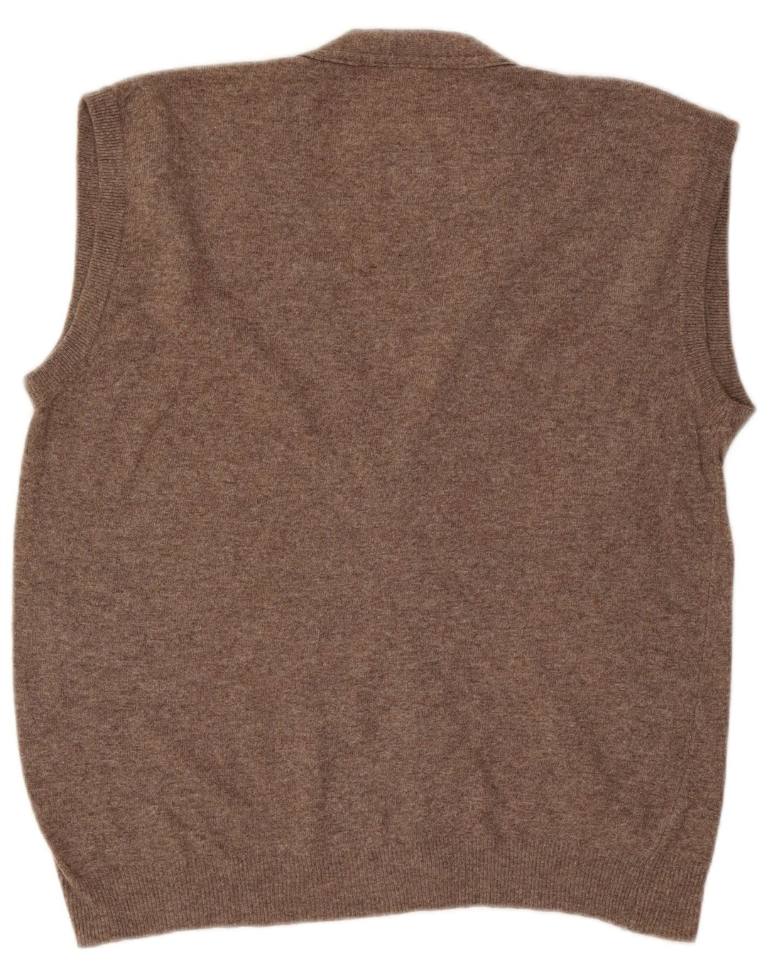 Vintage męski sweter bez rękawów, duży, brązowy, argyle/diamentowa wełna
