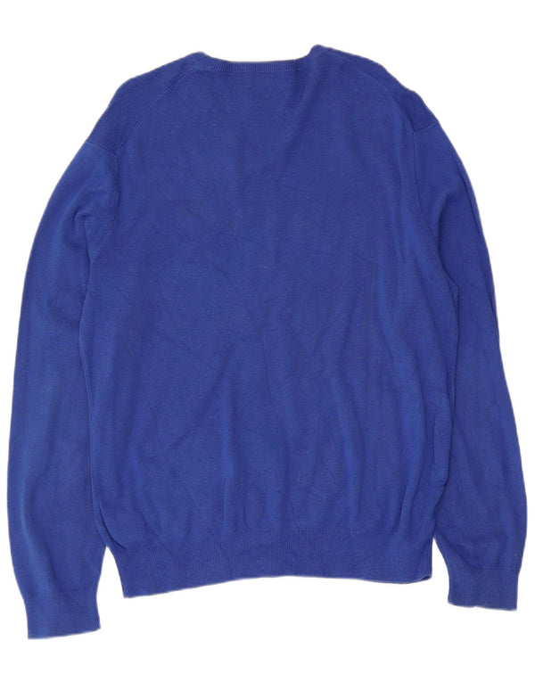 Polo Ralph Lauren Mens V-Neck Jumper Sweater Small Blue Cotton