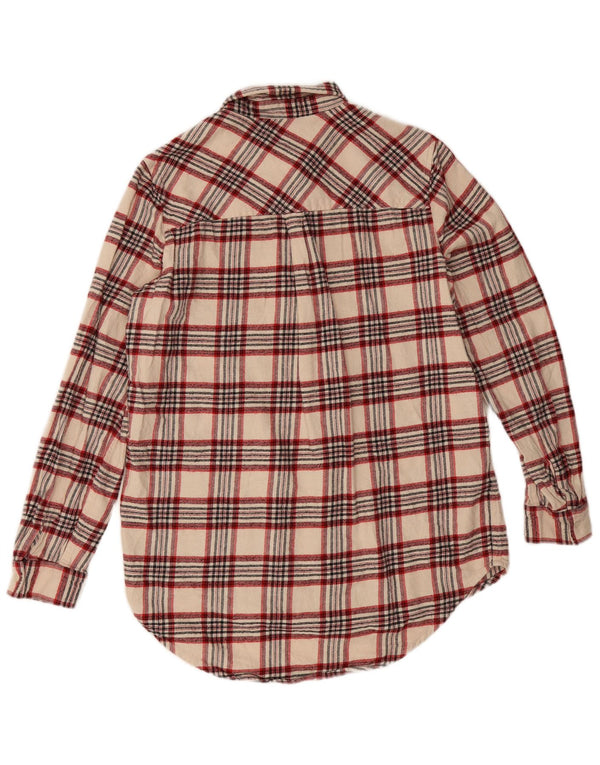 Marks & Spencer Damska koszula flanelowa oversize UK 10 w małą beżową kratkę