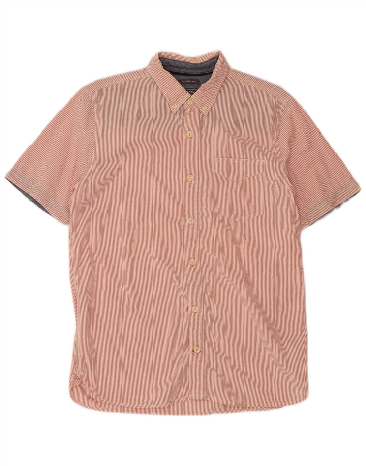 FAT FACE Mens Classic Fit Short Sleeve Shirt Medium Red Striped Cotton
