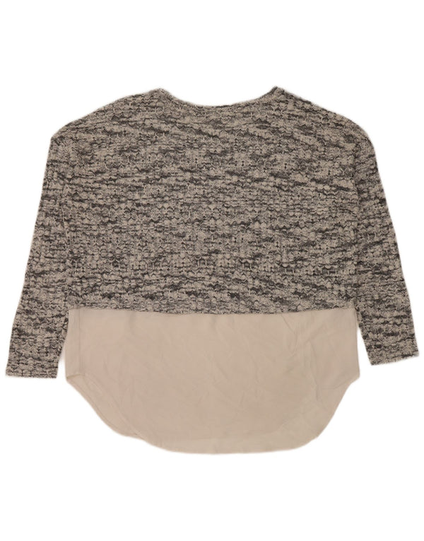 Damski sweter oversize z dekoltem w łódkę Zara UK 14, średni szary