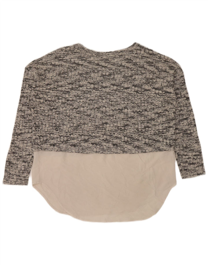 Damski sweter oversize z dekoltem w łódkę Zara UK 14, średni szary