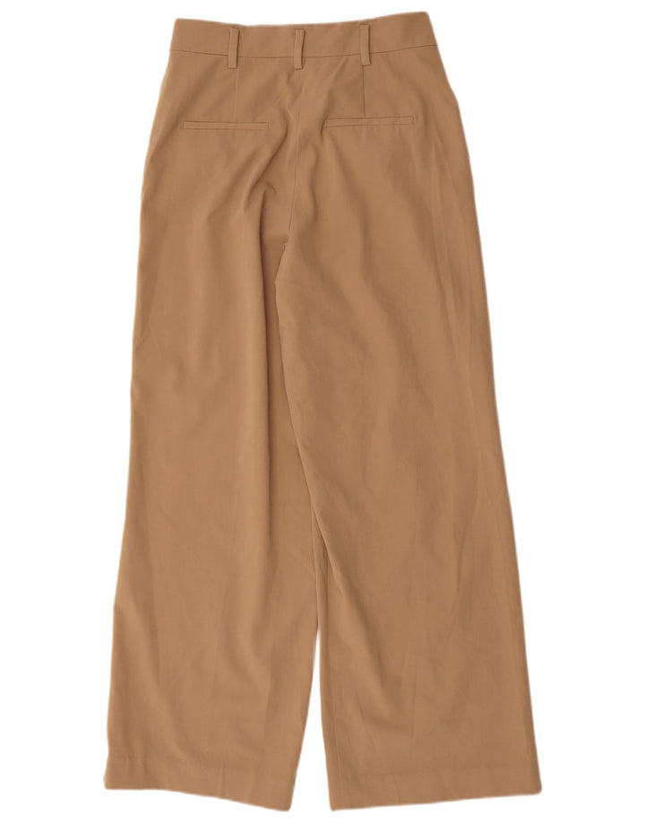 Damskie spodnie chino z szeroką nogawką Zara, średnie W28 L30, brązowy poliester