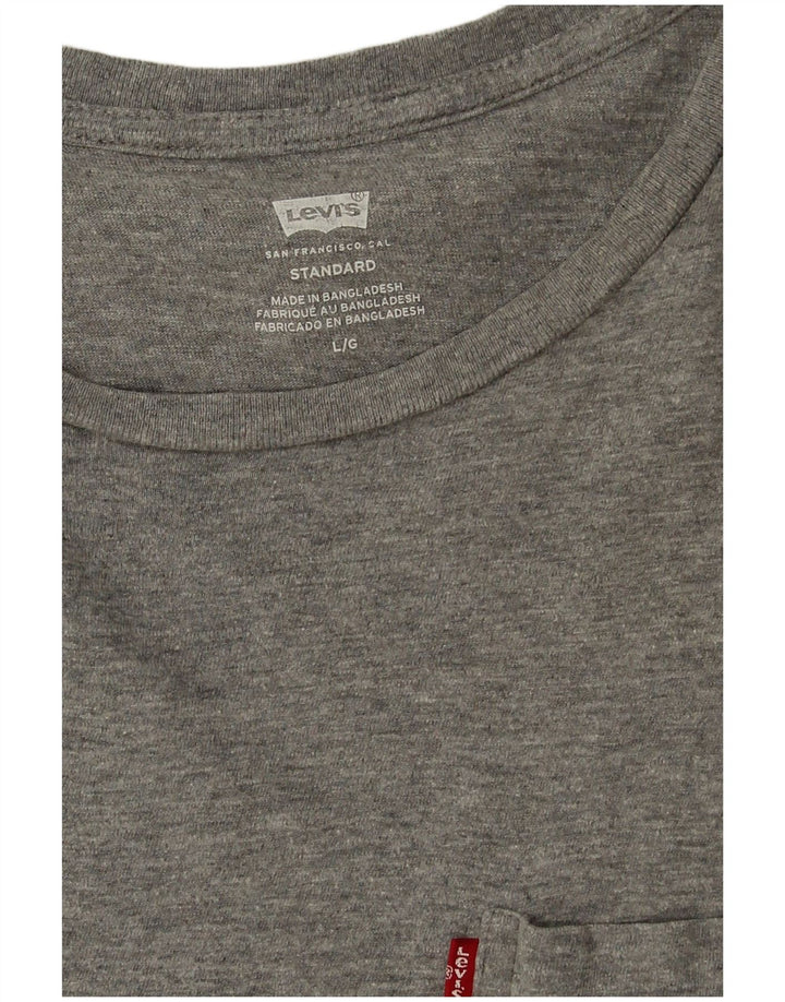 Męski T-shirt Levi's Top, duży, szary, z bawełny w plamki