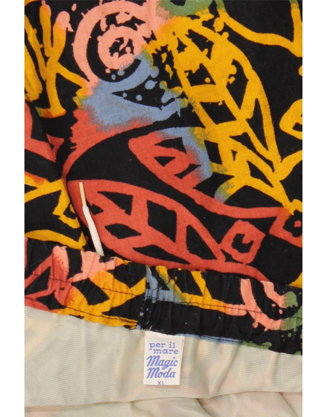 Męskie spodenki kąpielowe VINTAGE XL, czarna, bawełniana w kwiaty