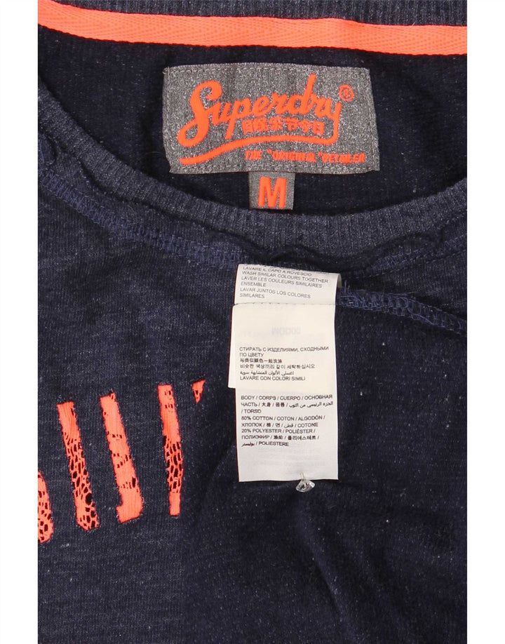 Damska bluza Superdry UK 14, średni granatowy nadruk zwierzęcy