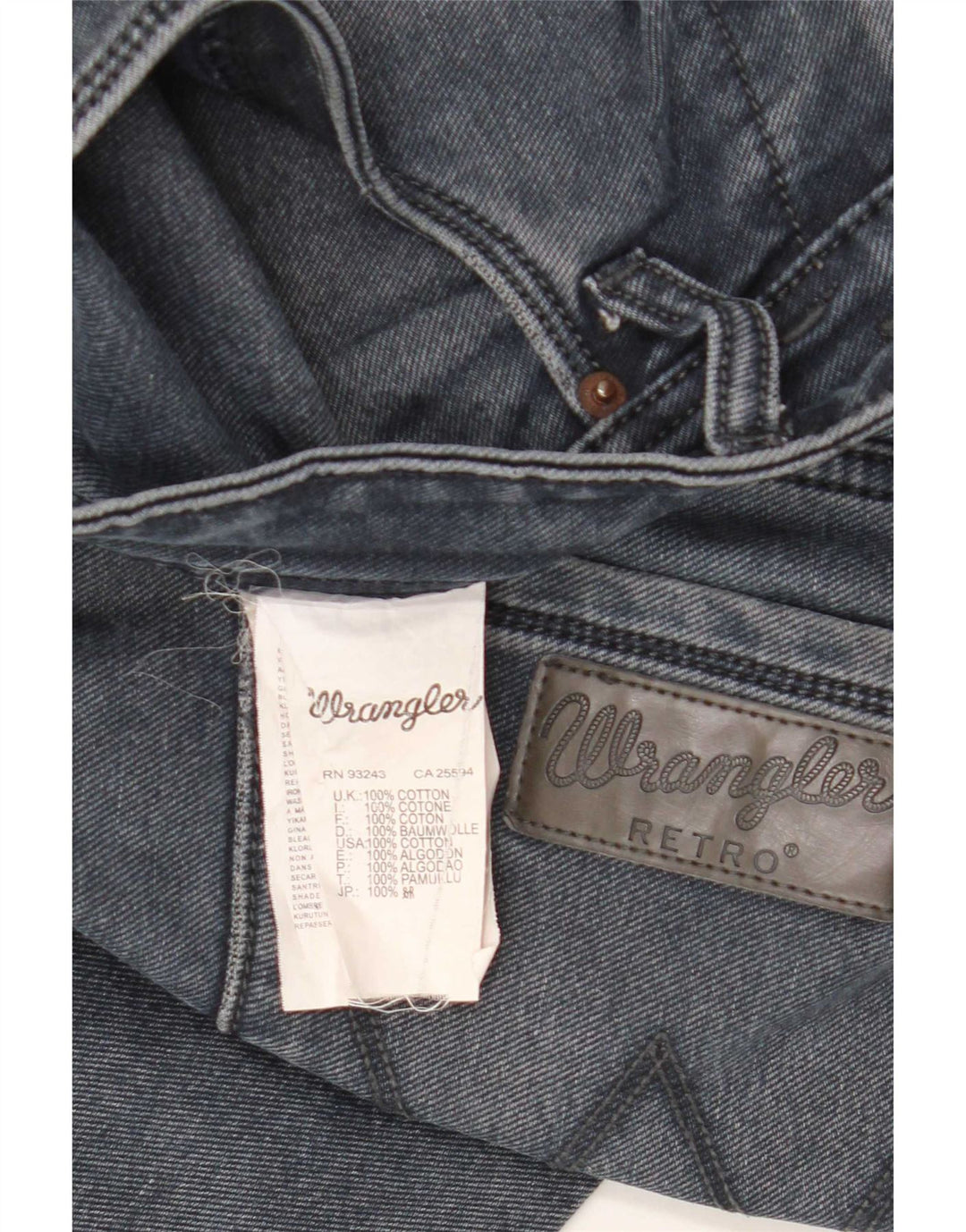 Wrangler Męskie Proste Dżinsy W36 L30 Niebieskie Bawełniane