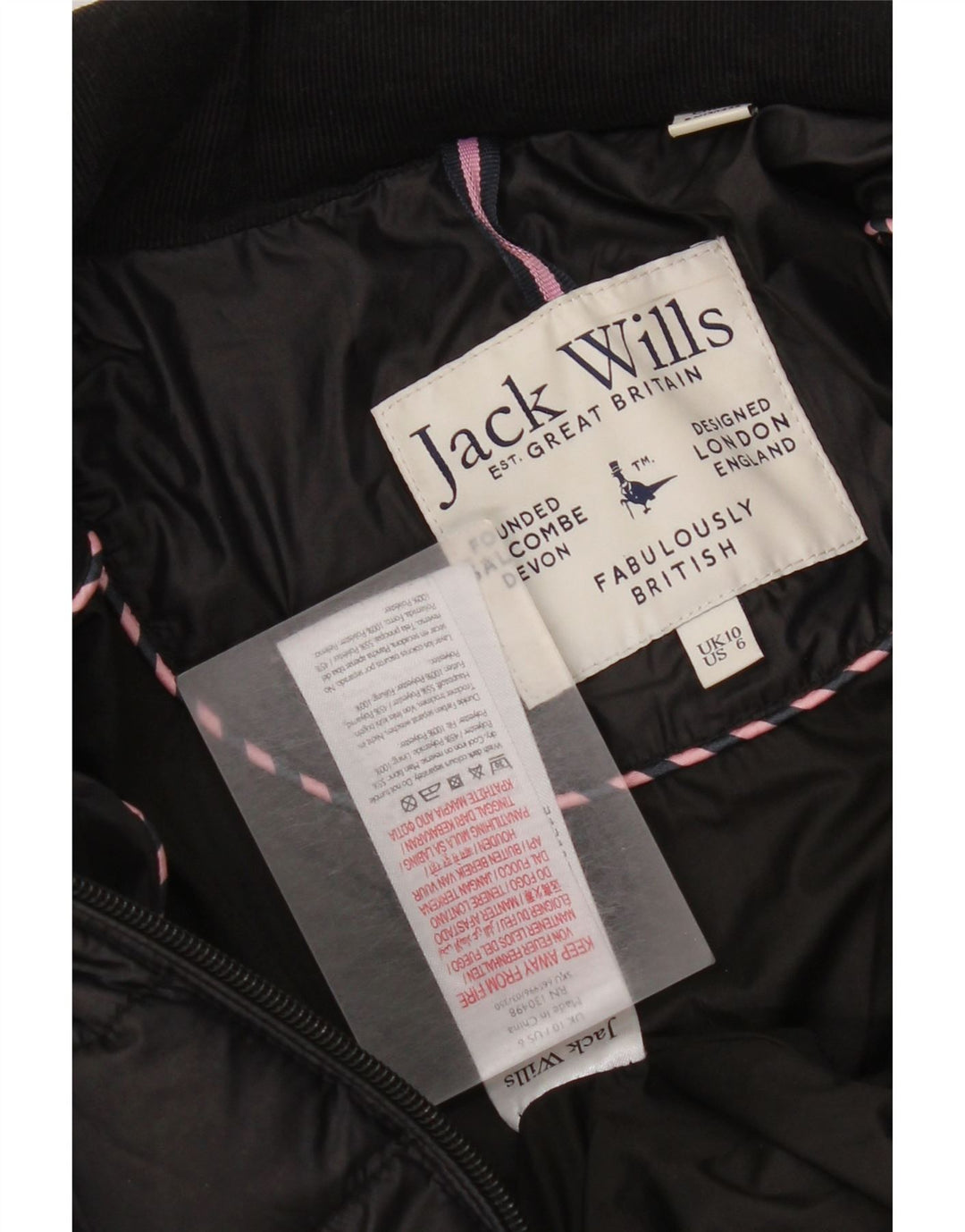 Damska ocieplana kurtka Jack Wills UK 10, mała, czarna, poliester