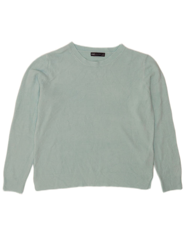 Marks & Spencer Damski sweter z okrągłym dekoltem, UK 16, duży, turkusowy