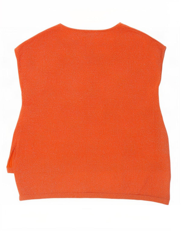 Karen Millen Damska kamizelka oversize UK 6 XS Pomarańczowa wiskoza z plamkami