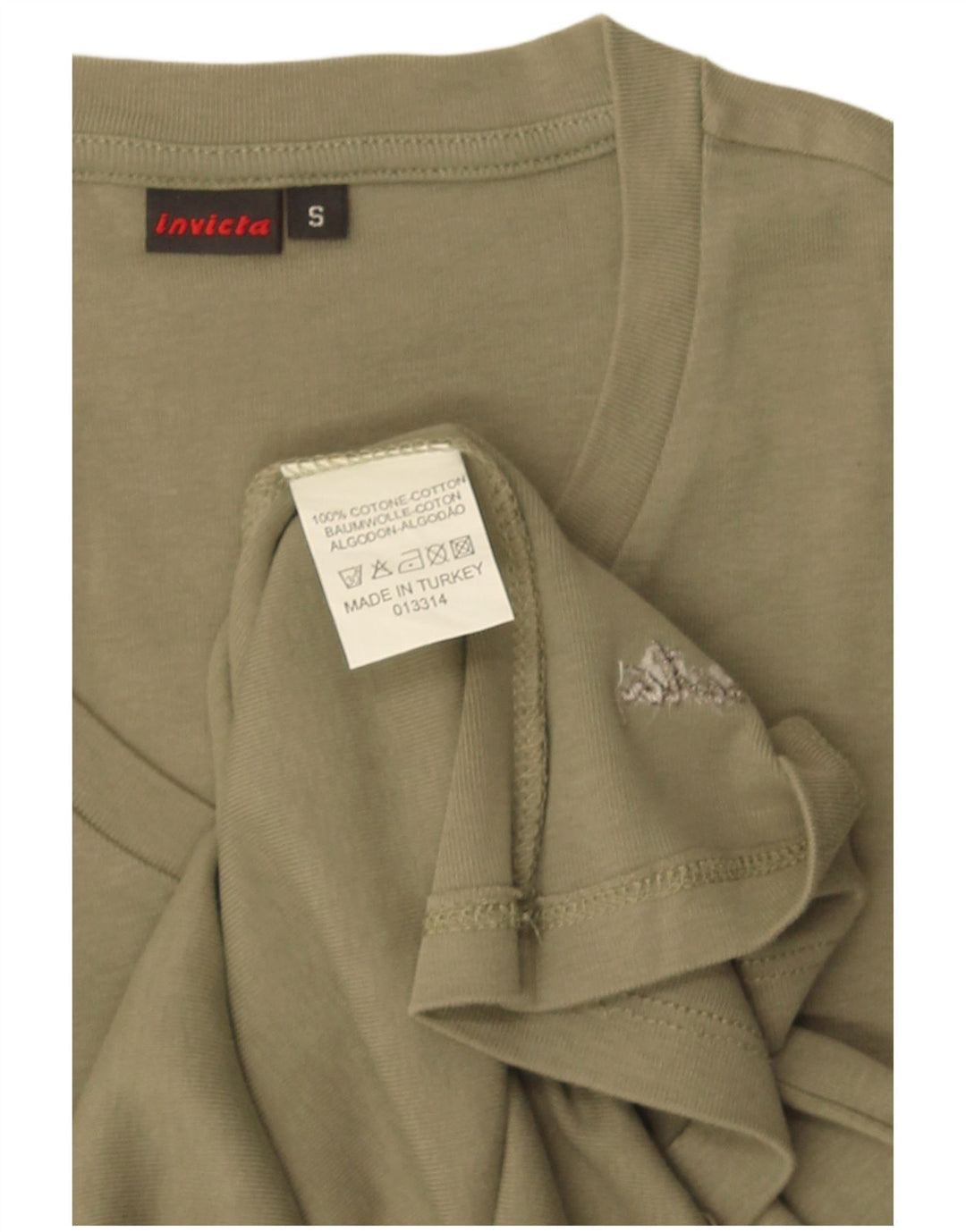 T-shirt damski Invicta Top UK 8, mały, bawełniany khaki