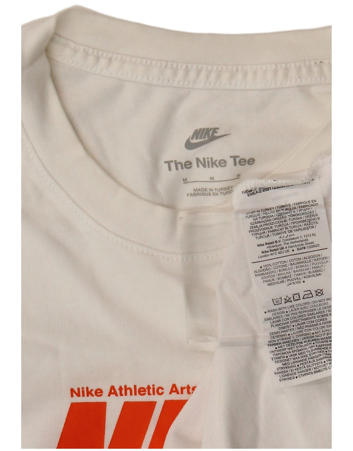 Męski T-shirt z grafiką NIKE, bawełniany, średni, w kolorze złamanej bieli