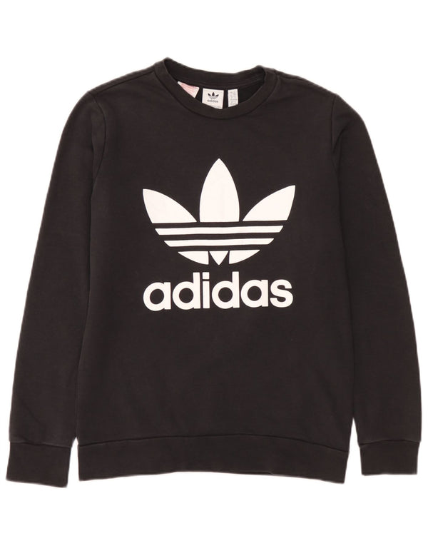 Bluza chłopięca Adidas z grafiką, 13-14 lat, czarna bawełna
