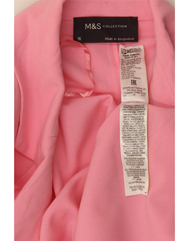 MARKS & SPENCER Damska marynarka z rękawami 3/4 i otwartymi, UK 16, duży róż