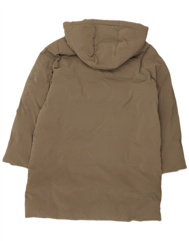 Damski płaszcz z kapturem i ociepleniem Zara UK 18 XL, poliester khaki