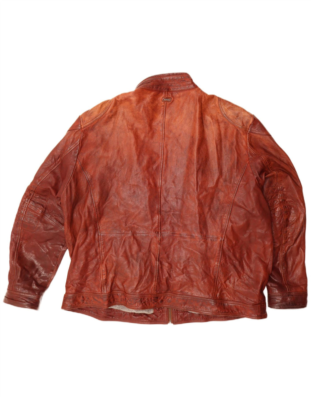 ENGBERS Męska kurtka skórzana UK 46 3XL Burgundowa