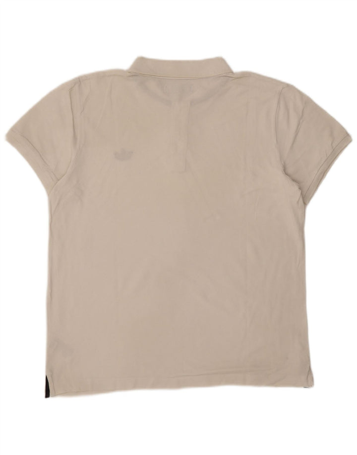 Męska koszulka polo Adidas, duża, biała, bawełniana