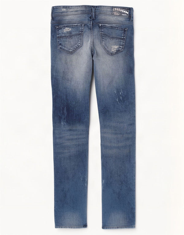Diesel Damskie Matic Distressed Slim Jeans W28 L32 Niebieskie bawełniane
