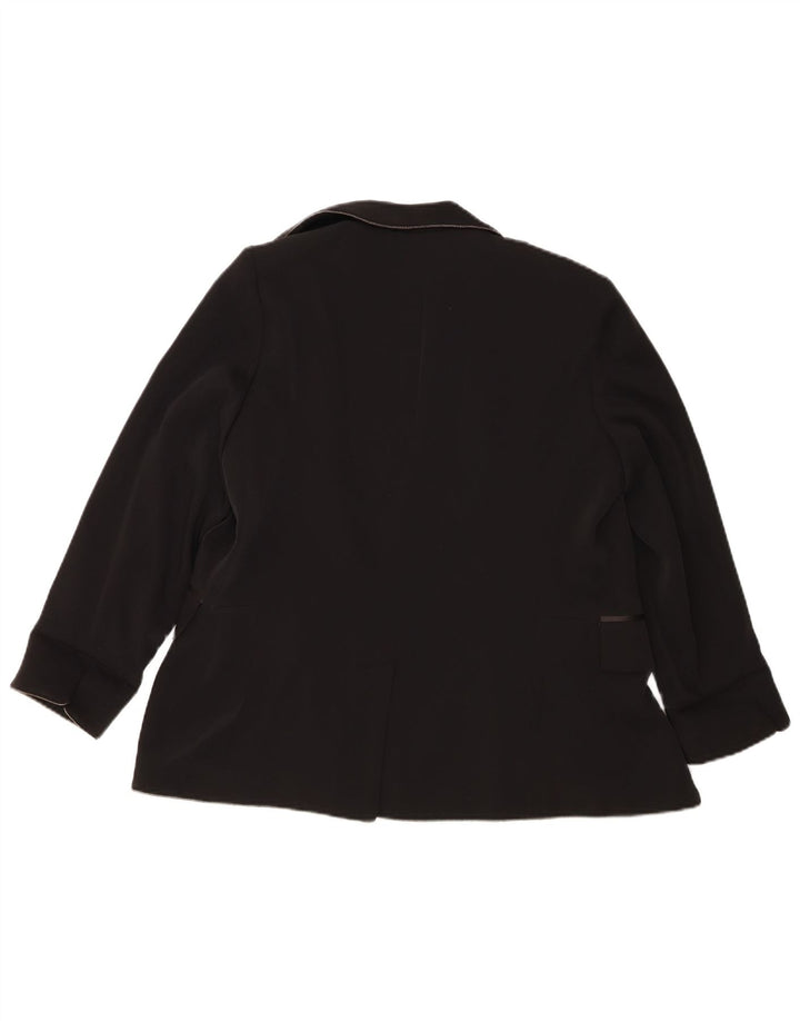 COAST Womens Open Blazer Jacket UK 16 Large Black Polyester
