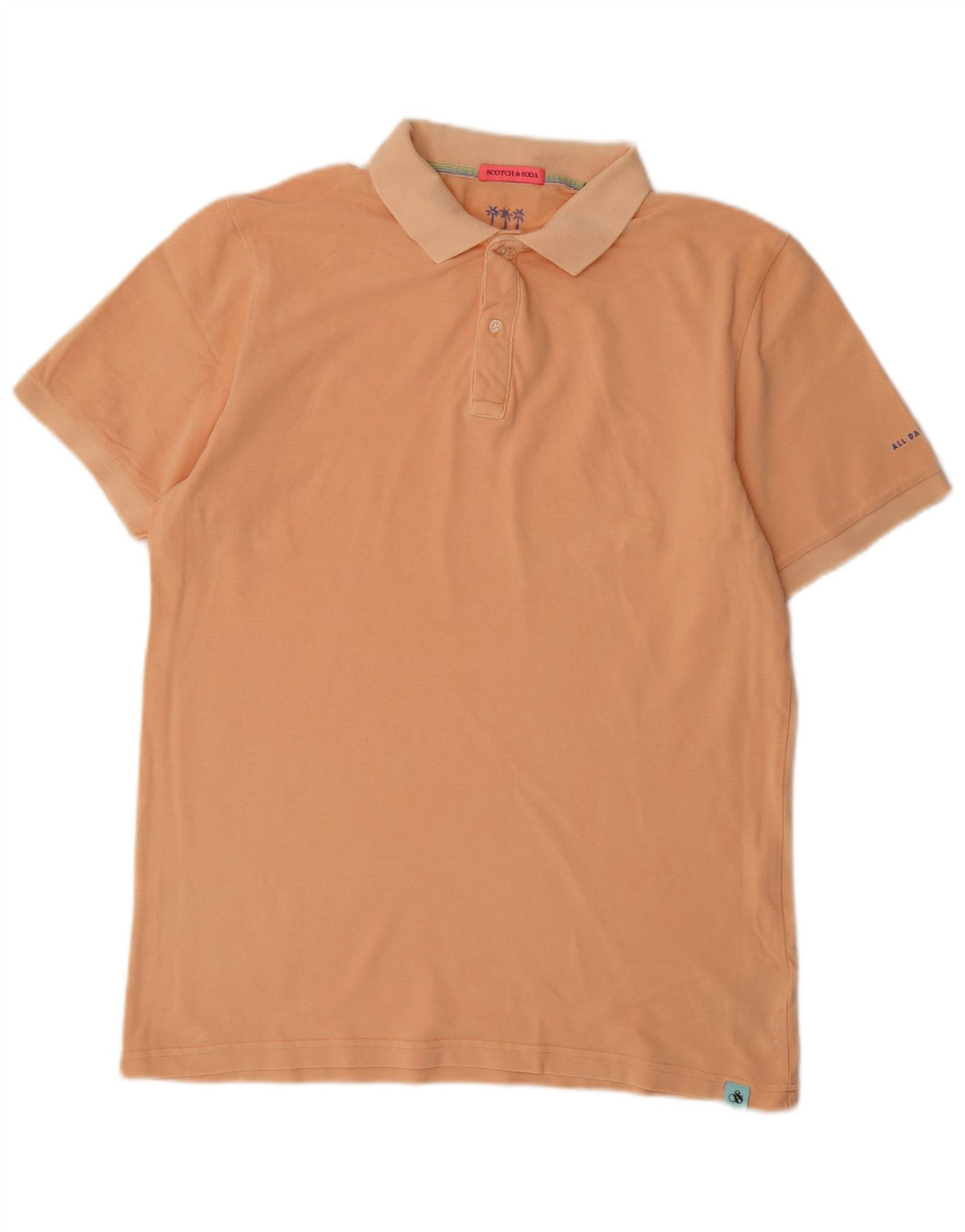 Męska koszulka polo Scotch & Soda, duża, pomarańczowa, bawełniana