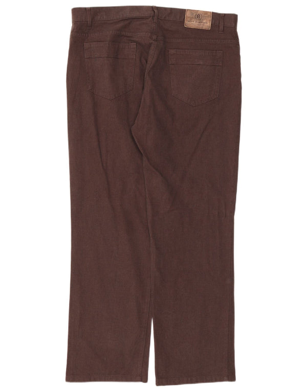 Męskie spodnie codzienne Marks & Spencer Blue Harbor Straight W36 L29 brązowe