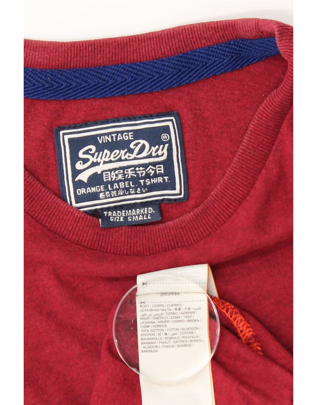 T-shirt męski Superdry, mały, czerwony, bawełniany