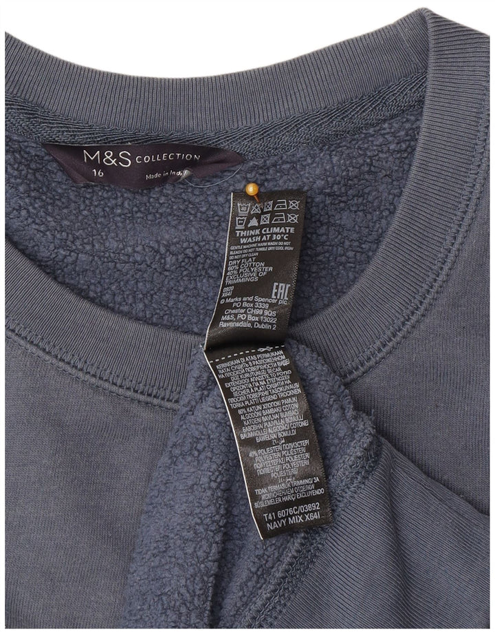 Damska bluza z grafiką Marks & Spencer UK 16, duża, granatowa