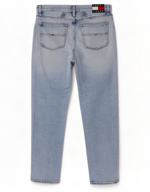 Damskie jeansy Tommy Hilfiger z wysokim stanem, w trudnej sytuacji, zwężane W30 L30 Niebieskie