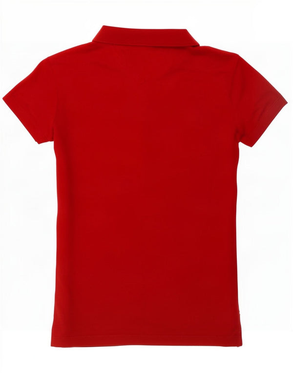 Damska koszulka polo Slim Fit Tommy Hilfiger UK 6 XS, czerwona bawełna